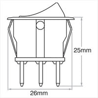 OEX Rocker Switch On/Off SPST 12V Red Illuminated (Contacts Rated 10A @ 1