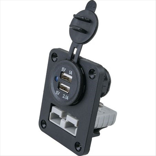 Flush Mount Face Plate to suit 50A Anderson Style Connector and USB S ACX2773