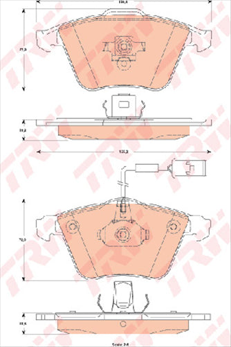TRW Brake Pad Set Inc. Wear Sensor