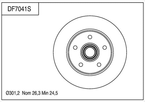 TRW Disc Brake Rotor 301.2mm x 24.5 Min