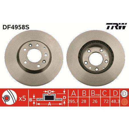 TRW Brake Rotor 295.7mm X 26 Min