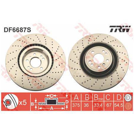 TRW Disc Brake Rotor 375mm x 33.4 Min