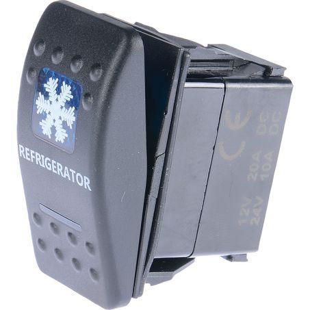 DRIVETECH 4x4 Rocker Fridge Switch On/Off SPST 12 or 24V Blue Illumination (Con