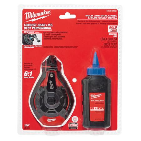 Milwaukee 30m Bold Line Chalk Reel Kit w/ Blue Chalk 48223982