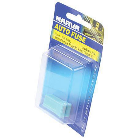 Narva Fusible Link Mini Female Type 2 20A Cyan 1 Pce