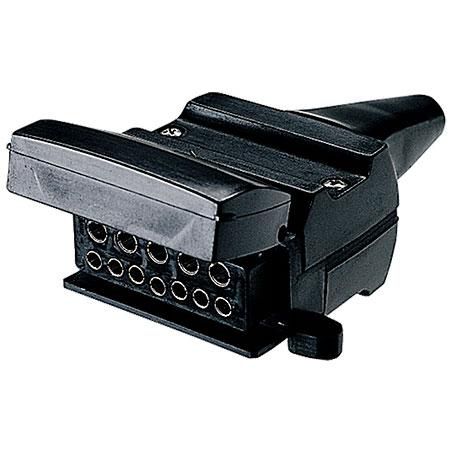 Narva Trailer Socket 12 Pin Flat with Reed Switch Normally Closed Circuit