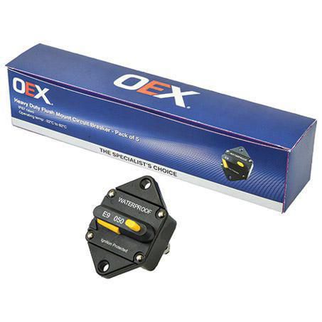 OEX Flush Mount Manual Reset Circuit Breaker 50A - box of 5