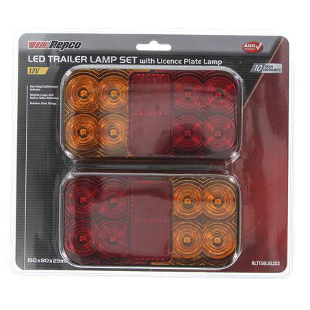Repco 12V LED RearCombination Lamp Stop / Tail / Indicator / Licence Plate Pair 150x80x25mm RLT150LBL2S3