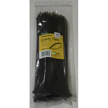 SAS AUTO PARTS CABLE TIE 300 X 5MM BLACK 100 PAC TRI-CT305BKCD