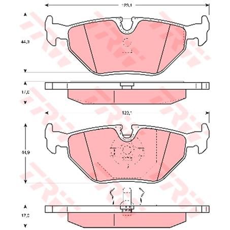 TRW Brake Pad Set Inc. Wear Sensor (DB1245/DB1132)