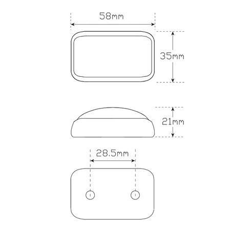 LED AUTO LAMPS 10/30V Red/Amber Side Marker in single Blister Pack