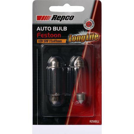 Repco 11X41 Festoon Globe 12V 5W SV8.5-8 Pack of 2 R258BLL