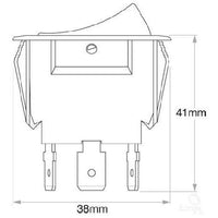 OEX Rocker Switch On/Off SPST 12V 20A Amber Illuminated