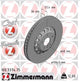 DISC BRAKE ROTORS FRONT AUDI S8 A8 Q7 09>20 375mm 57mm HT 68mm ID - DR3374V-ZIM