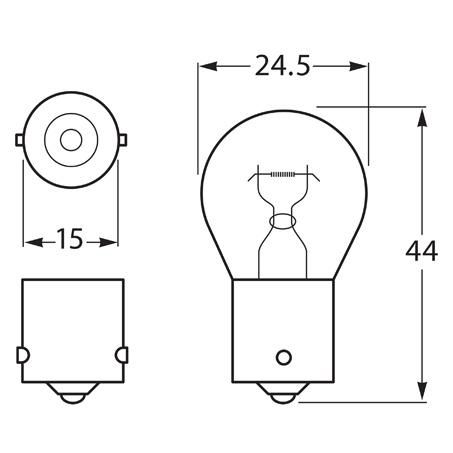 HELLA BAYONET GLOBE 12V 21W LONG LIFE - 1 PCE