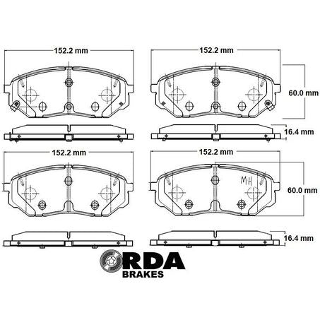 RDA FRONT BRAKE PAD SET - HYUNDAI KIA