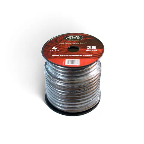 EDS EBP-04-25M 4 Gauge (21.2mmÂ²) CCA Power Cable | Frosted Brown | 25 Metre Roll