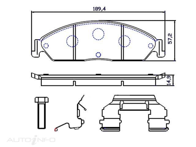 FRONT BRAKE PADS  CERAMIC FORD FALCON 02>16 298MM DISC - DB1473CP