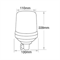 Narva Halogen Beacon / Strobe Amber 12 or 24V Pole Mount
