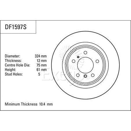 TRW Disc Brake Rotor 324mm