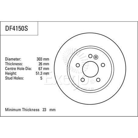 TRW Disc Brake Rotor 303mm x 23 Min