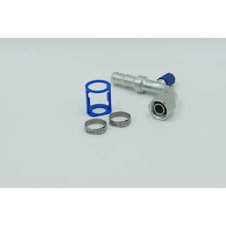 Burgaflex Steel Fitting # 10 FOR - Reduced Burgaclip Step Up #12 90° With R134a Port SCX1327-3