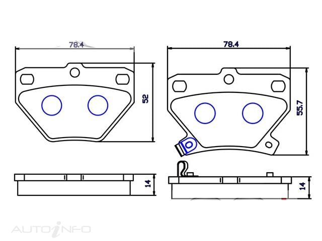 SUREHALT REAR BRAKE PADS SUITS TOYOTA COROLLA PRIUS WILL - DB1429SH