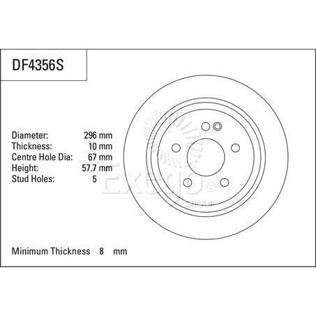 TRW Disc Brake Rotor 296mm x 8 Min