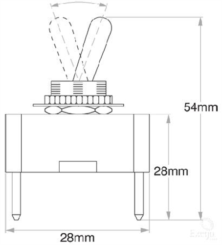 OEX Toggle Switch On/Off SPST (Contacts Rated 20A @ 12V)