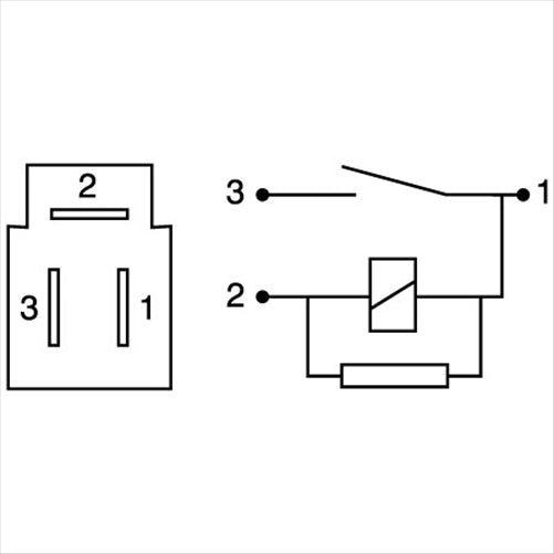 Mini Relay 12V Normally Open 22A - Resistor Protected ACX1986