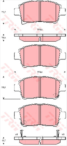 TRW Brake Pad Set (DB1422)
