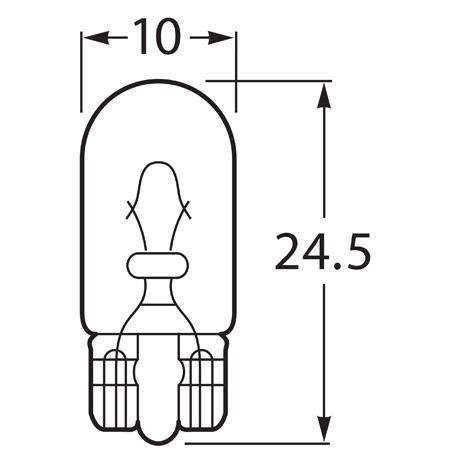 Hella 12V Wedge W2.1x9.5d Globe 2CPW W122
