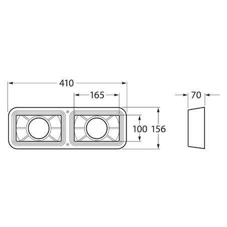 HELLA Head Light Housing Dual Rectangle 1025