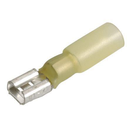 Narva Crimp Terminal Female Blade Yellow Terminal Entry 6.3 x 0.8mm Heat Shrinkable 50 Pce 56332