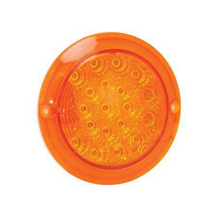 LED AUTO LAMPS Multi Volt Round Indicator Lamp With Amber Lens Recessed Mount