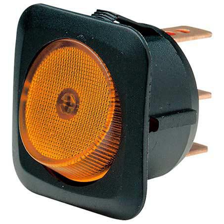 Narva Rocker Switch Off/On SPST Amber Illuminated (Contacts Rated 25A @ 12V