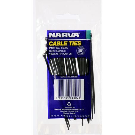 Narva NYLON CABLE TIES 2.5MM X 100MM 25 PCE