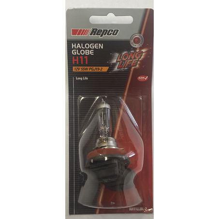 Repco H11 Headlight Bulb Long Life 12V 55W Pgj192 RH11LLBL-2