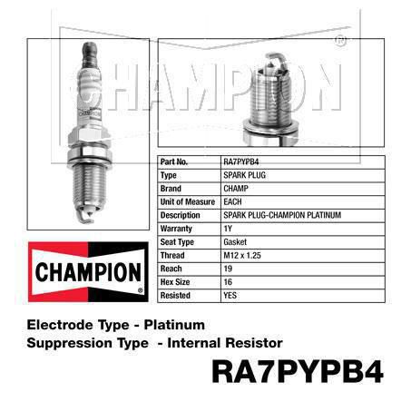 Champion Platinum Spark Plug RA7PYPB4