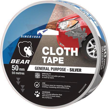 Norton Cloth Tape 50mm x 50m Silver 66623322256
