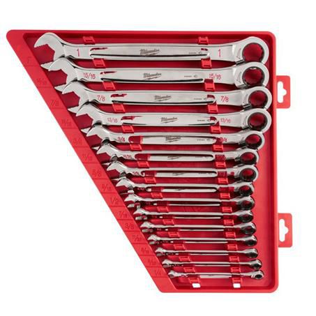 Milwaukee 15pc Ratcheting Combination Wrench Set – SAE 48229416