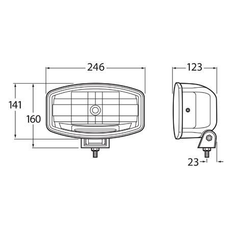 HELLA Halogen Driving Light Rectangle Spread Beam 24V 70W 131824V