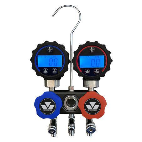 MASTERCOOL Compact Digital Manifold Set for R134a & R1234yf with Hoses and Couplers for R134a TOX84472