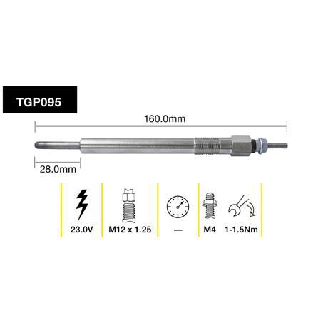 TRIDON GLOW PLUG 23.0V TGP095