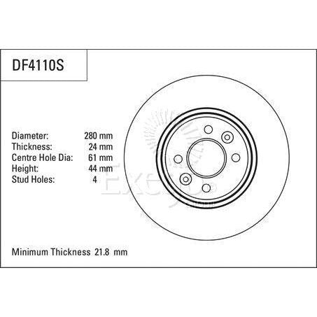 TRW Disc Brake Rotor 280mm x 21.8 Min