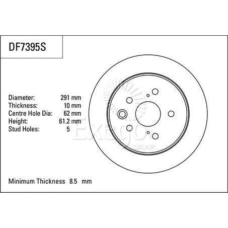 TRW Disc Brake Rotor 291mm x 8.5 min