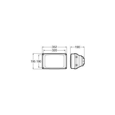 HELLA Semi Sealed Beam Rectangle 170 x 270mm Globe Style H4