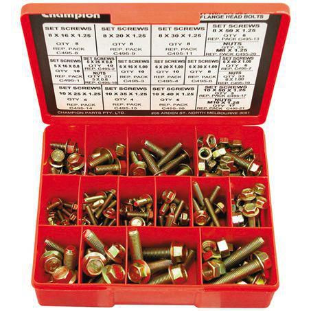 CHAMPION AUTO PARTS Champion Flange Head Screw & Nut Pack Assorted CA200
