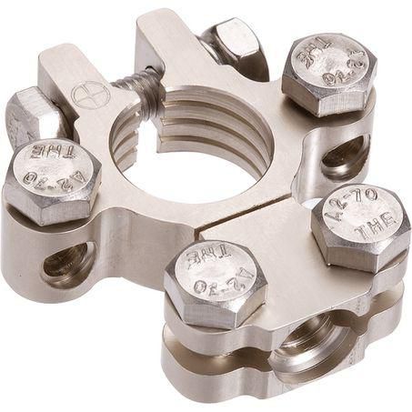 PROJECTA Battery Terminal Satin Forged Brass Saddle AUX Positive 1pk