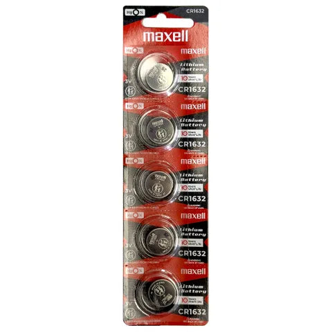 Maxell Lithium Battery CR1632 â€“ 3V Coin Cell (5-Pack)